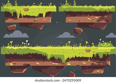 2d Juego Elementos, Fondo, Plataformas, Tileset, 