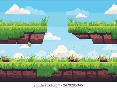 2d Juego Elementos, Fondo, Plataformas, Tileset, 