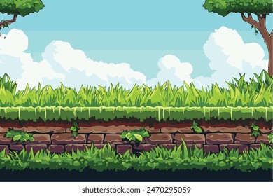 2D Game Assets, Hintergrund, Plattformen, Fliesenset, 