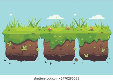 2d Juego Elementos, Fondo, Plataformas, Tileset, 