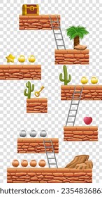 2D Game Floating Platform Isolated With Transparan Background for mobile game