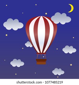 2D game landscape balloon night