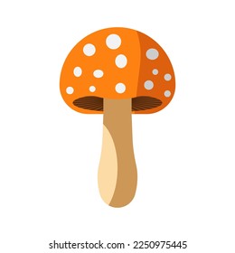 2D game styled vector orange mushroom white dots