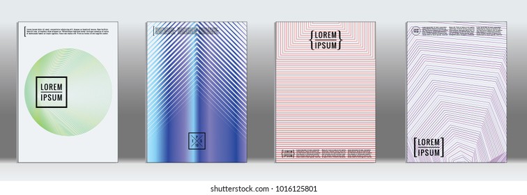 2d geometric cover.  Vector trendy line shape poster brochure.  Set of templates for business brochures.  2d prints for banner background.  Graphic pattern for annual album backdrop.