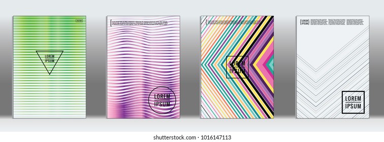 2d geometric cover.  Vector trendy line pattern for poster design.  Set of templates for business brochures.  2d prints for banner background.  Business identity design. 