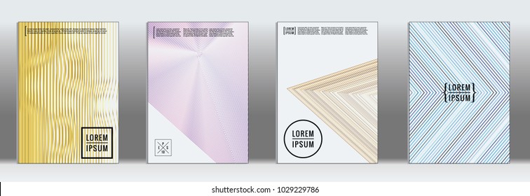2d geometric cover.  Vector trendy line pattern for poster brochure.  Gradient templates for business brochures.  2d prints for banner background.  Graphic pattern for annual album backdrop.