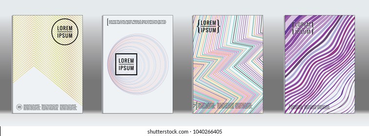 2d geometric cover.  Vector trendy line pattern for poster design.  Set of templates for business brochures.  2d prints for banner background.  Business graphic design backdrop.