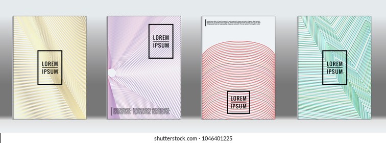 2d geometric cover.  Vector trendy line pattern for poster design.  Set of templates for business brochures.  2d prints for banner background.  Graphic pattern for annual album backdrop.
