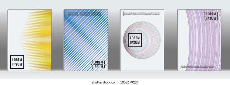 2d geometric cover.  Vector trendy line pattern for poster design.  Set of templates for business brochures.  2d prints for banner background.  Business identity design. 