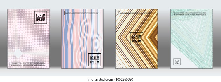 2d geometric cover.  Vector trendy line pattern for poster brochure.  Gradient templates for business brochures.  2d prints for banner background.  Graphic pattern for annual album backdrop.