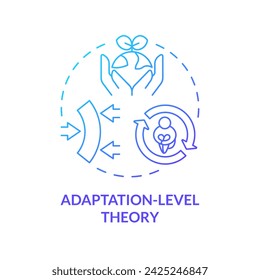 2D gradient adaptation level theory icon, creative isolated vector, thin line illustration representing environmental psychology.