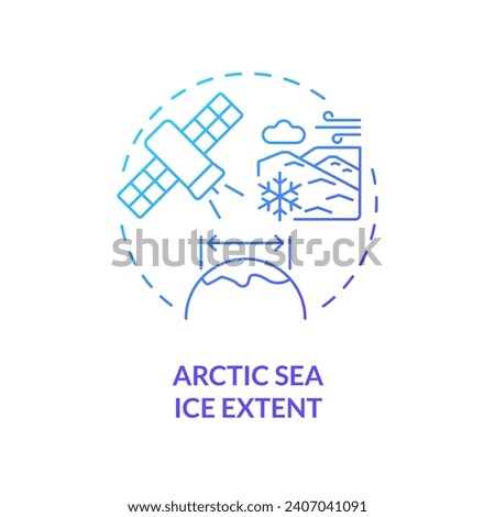 2D gradient arctic sea ice extent icon, simple isolated vector, climate metrics thin line illustration.