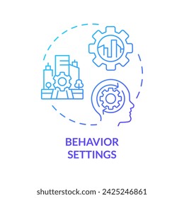 2D gradient behavior settings icon, creative isolated vector, thin line illustration representing environmental psychology.