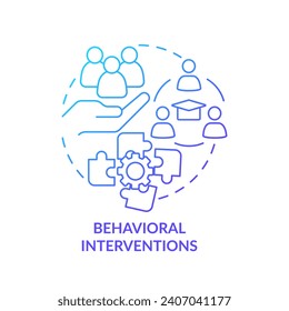 2D gradient behavioral interventions icon, simple vector, thin line illustration representing learning theories.