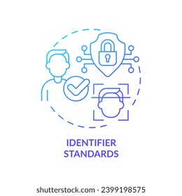 2D gradient blue icon identifier standards concept, isolated vector, health interoperability resources thin line illustration.