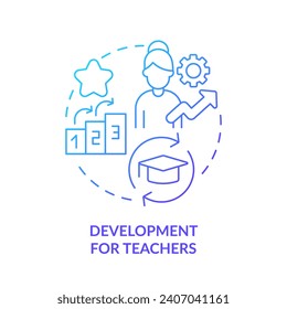 2D gradient development for teachers icon, simple vector, thin line illustration representing learning theories.