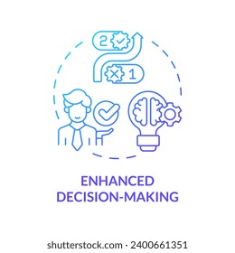 2D gradient icon enhanced decision making concept, isolated vector, mindful entrepreneurship thin line illustration.