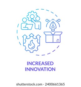 Icono de gradiente 2D incrementó el concepto de innovación, vector aislado, ilustración de línea delgada de emprendimiento consciente.