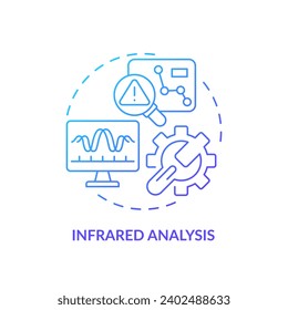 2D gradient icon infrared analysis concept, isolated vector, predictive maintenance thin line illustration.