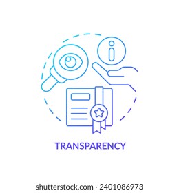 2D Farbverlauf-Symbol-Transparenzkonzept, einfache einzelne Vektorgrafik, nachhaltige Mode dünne Linie blauen Illustration.