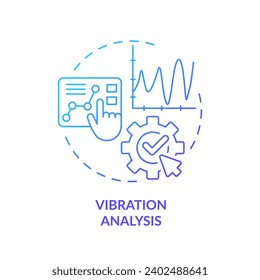2D gradient icon vibration analysis concept, isolated vector, predictive maintenance thin line illustration.