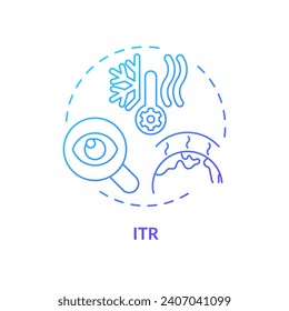 2D gradient ITR icon, simple isolated vector, climate metrics thin line illustration.