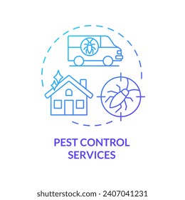 2D gradient pest control services icon, isolated vector, integrated pest management thin line illustration.