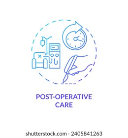 2D gradient post operative care icon, simple isolated vector, medical tourism thin line illustration.