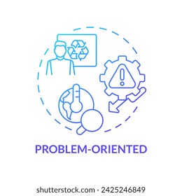 2D gradient problem oriented icon, creative isolated vector, thin line illustration representing environmental psychology.