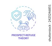 2D gradient prospect refuge theory icon, creative isolated vector, thin line illustration representing environmental psychology.