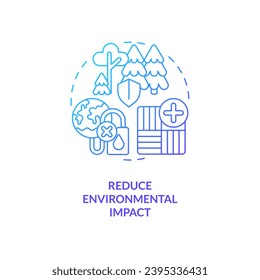 2D gradient reduce environmental impact icon representing vertical farming and hydroponics concept, isolated vector, thin line illustration.