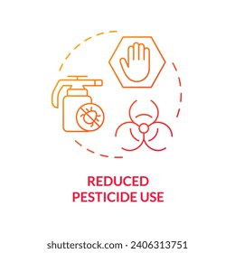 2D gradient reduced pesticide use icon, isolated vector, integrated pest management thin line illustration.