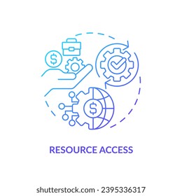 2D gradient resource access icon, isolated vector, foreign direct investment thin line illustration.