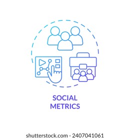 2D gradient social metrics icon, simple isolated vector, climate metrics thin line illustration.