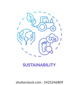 2D gradient sustainability icon, creative isolated vector, thin line illustration representing agricultural clusters.