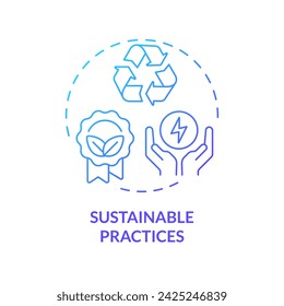 2D gradient sustainable practices icon, creative isolated vector, thin line illustration representing environmental psychology.