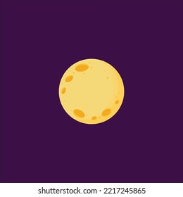 2D graphic of Full moon in the dark night at Halloween day on October.