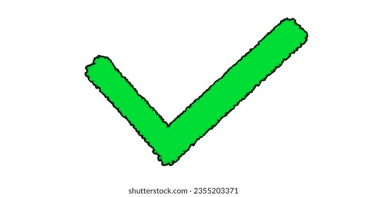 2D green check mark on white