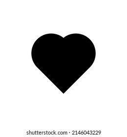 2D heart shape in mathematics. Black heart shape drawing for kids isolated on white background