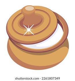 2d icon of a ceramic milk pot in editable design 
