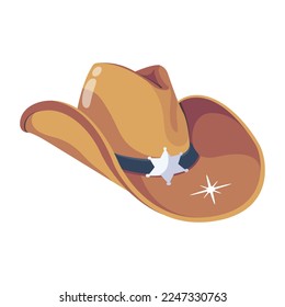 Eine 2D-Ikone Cowboyhut 