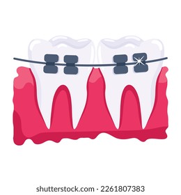 A 2d icon design of braces 