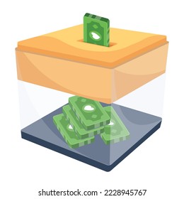 A 2d icon design of cash box 