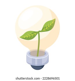 A 2d icon design of eco light 