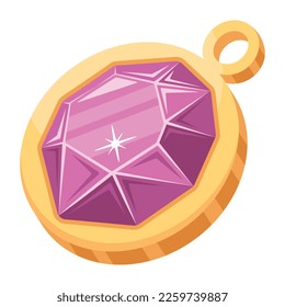 A 2d icon of diamond locket 