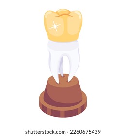 A 2d icon of flat dentist trophy 