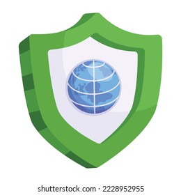 A 2d icon of global protection 