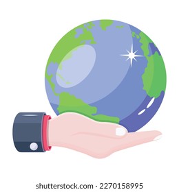 2.º ícono de una mano sosteniendo un mundo virtual 
