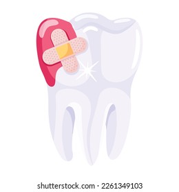 A 2d icon of  injured tooth 