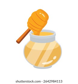 A 2d icon showing honey in pot with spoon